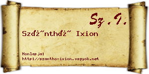 Szánthó Ixion névjegykártya